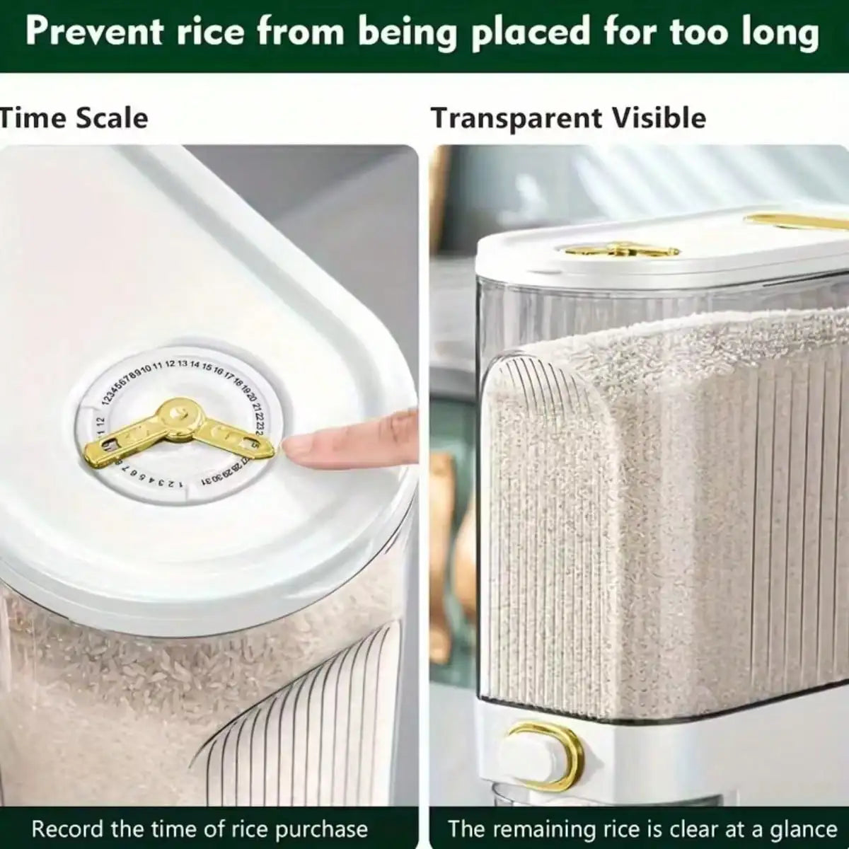 5 In 1 Grain Dispenser Storage Jar With Lids