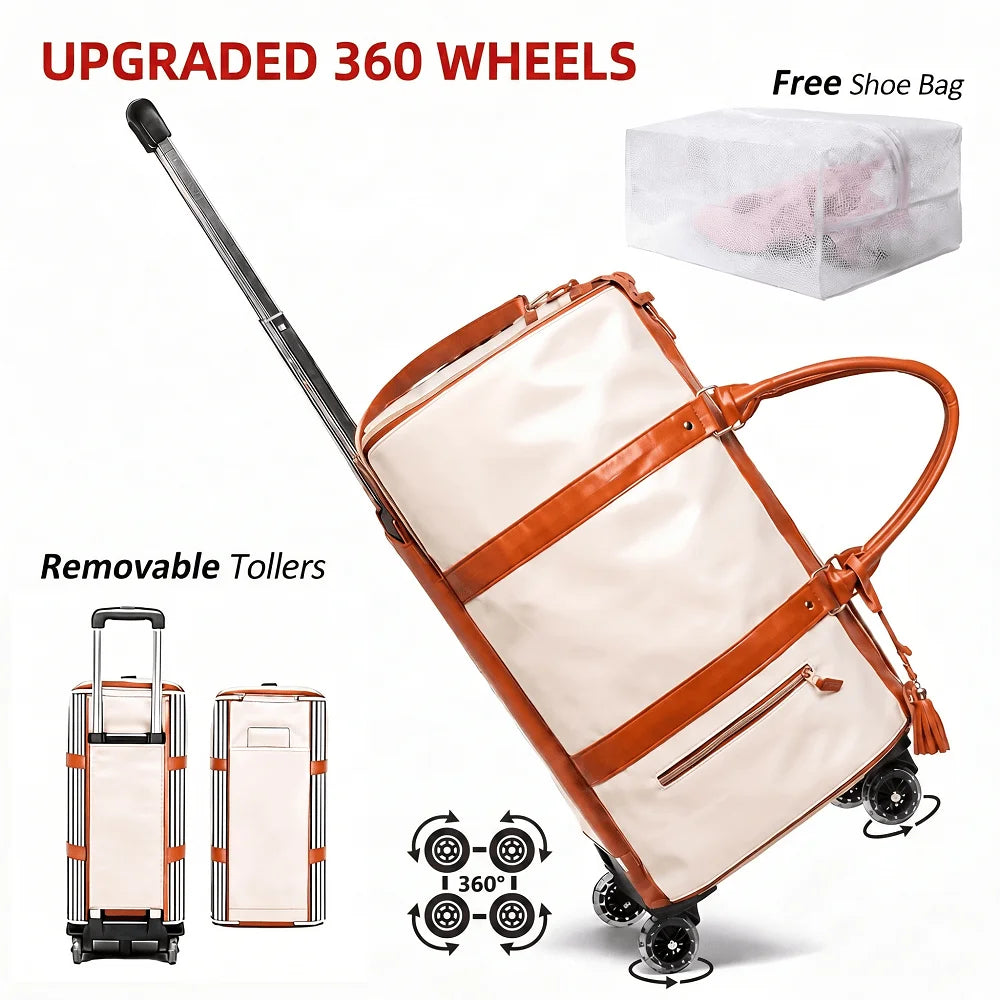Professional Garment Bag For Business Travel With Rolling Suitcase