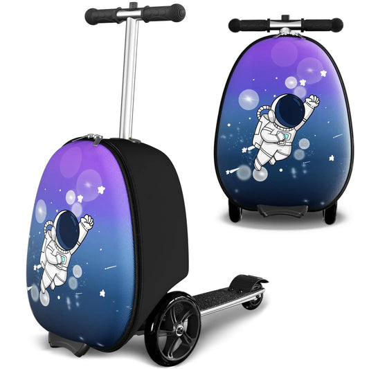 JETTING Kids 2-in-1 Ride-On Scooter Suitcase with LED Wheels
