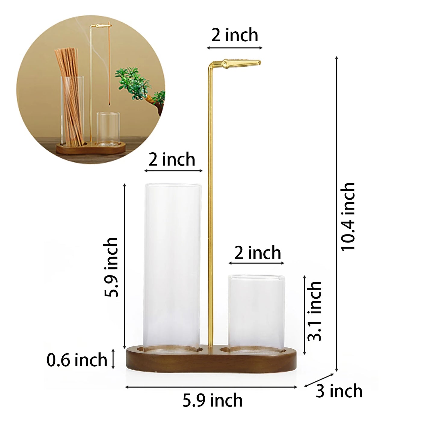 Two In One Glass Ash Catcher Incense Holder Sticks Organizer