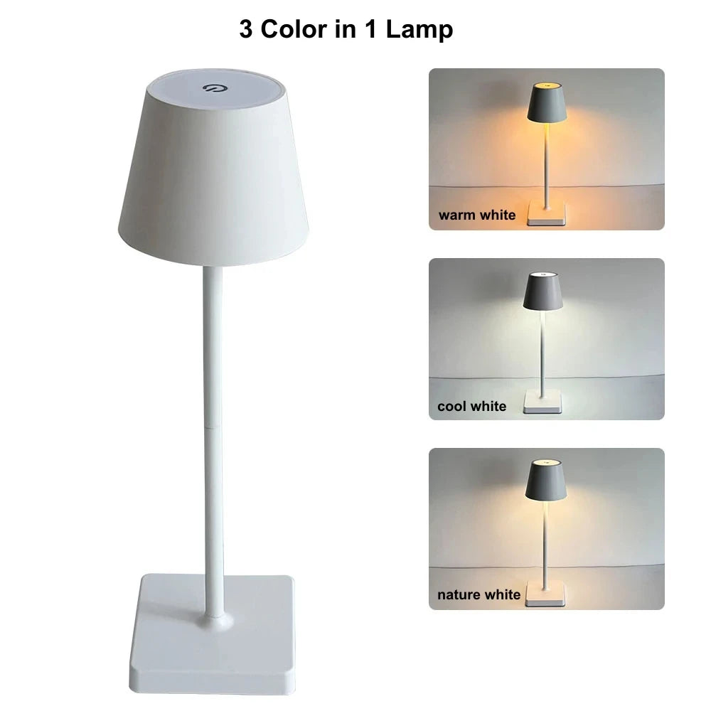 GGBE Nordic LED Table Lamp Rechargeable Touch Dimmable Desk Lamp