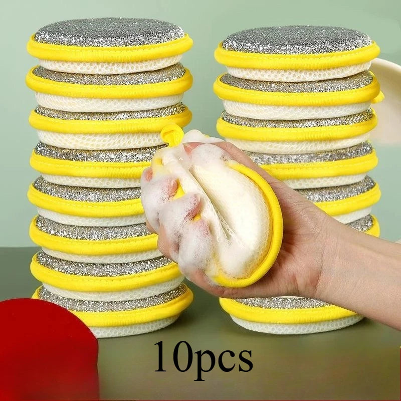 BZEQ Double Sided Dishwashing Sponges Set With Nylon Scrubbers