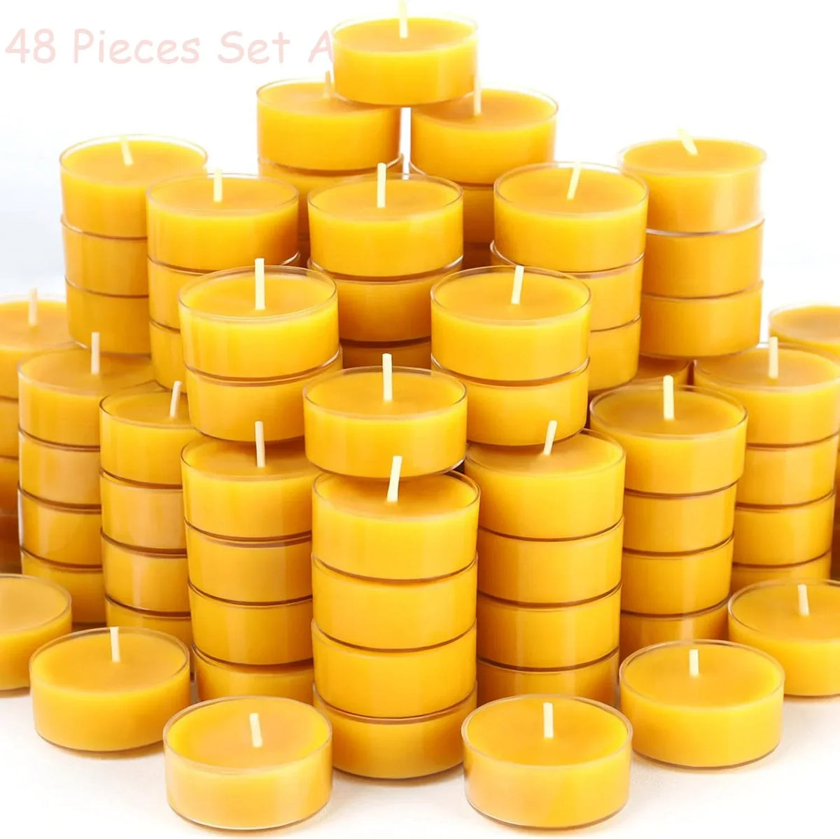 Handmade Beeswax Tealight Candles for Home Decor, Spa and Weddings