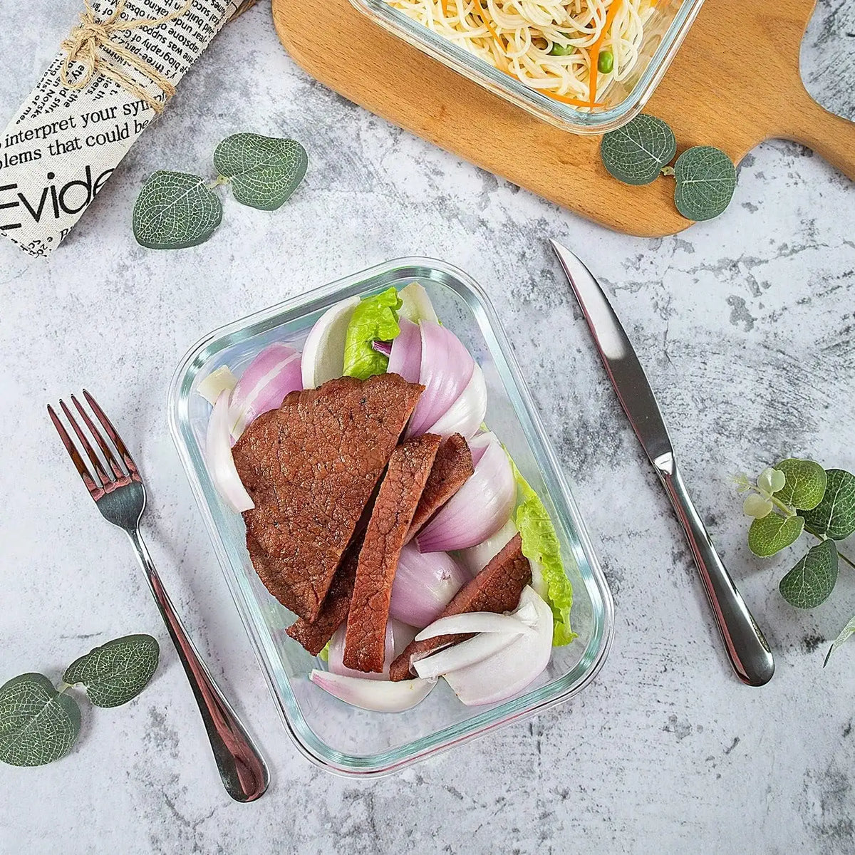 Glass Meal Prep Containers With Airtight Lids For Food Storage