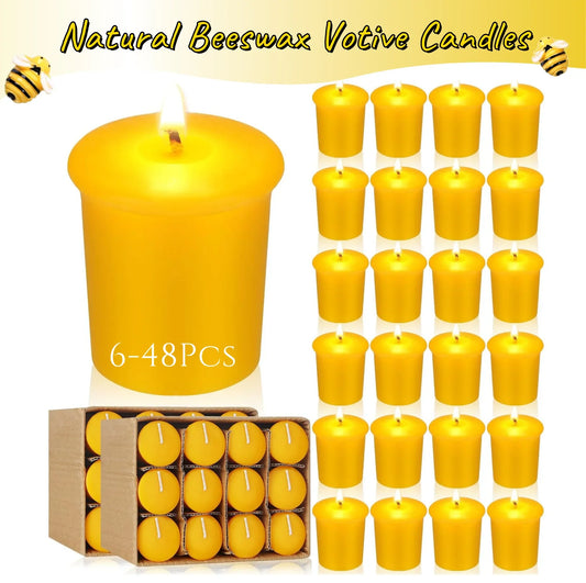Handmade Beeswax Tealight Candles for Home Decor, Spa and Weddings