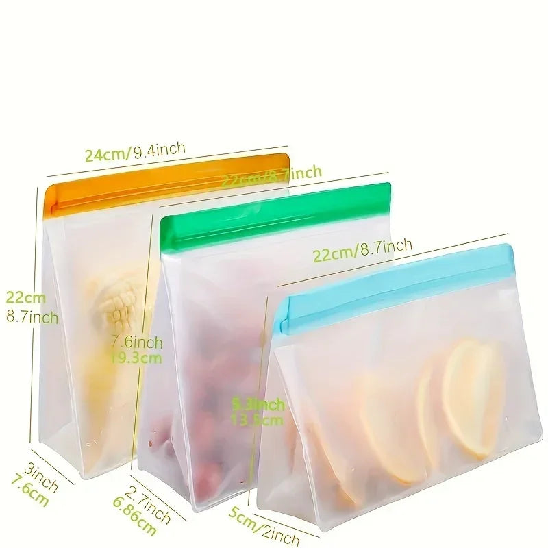 Untior Reusable Silicone Food Bag Freezer Storage Pouch Leakproof