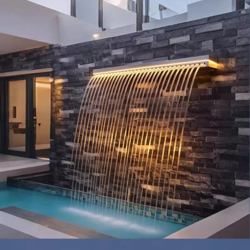 Stainless Steel Water Curtain Outdoor Garden Waterfall Outlet