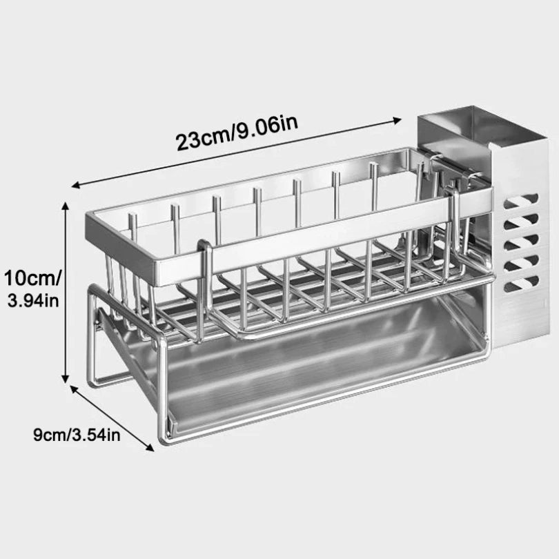 Sink Cleaning Tools Storage Rack Stainless Steel Drain Organizer For Kitchen