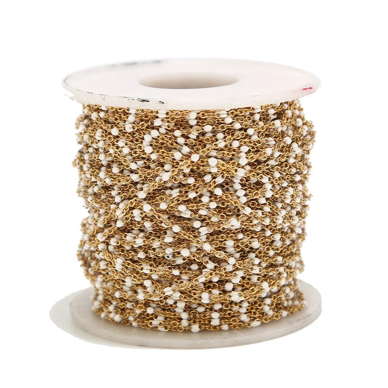 Touredbeads Stainless Steel Enamel Satellite Cable Link Chain