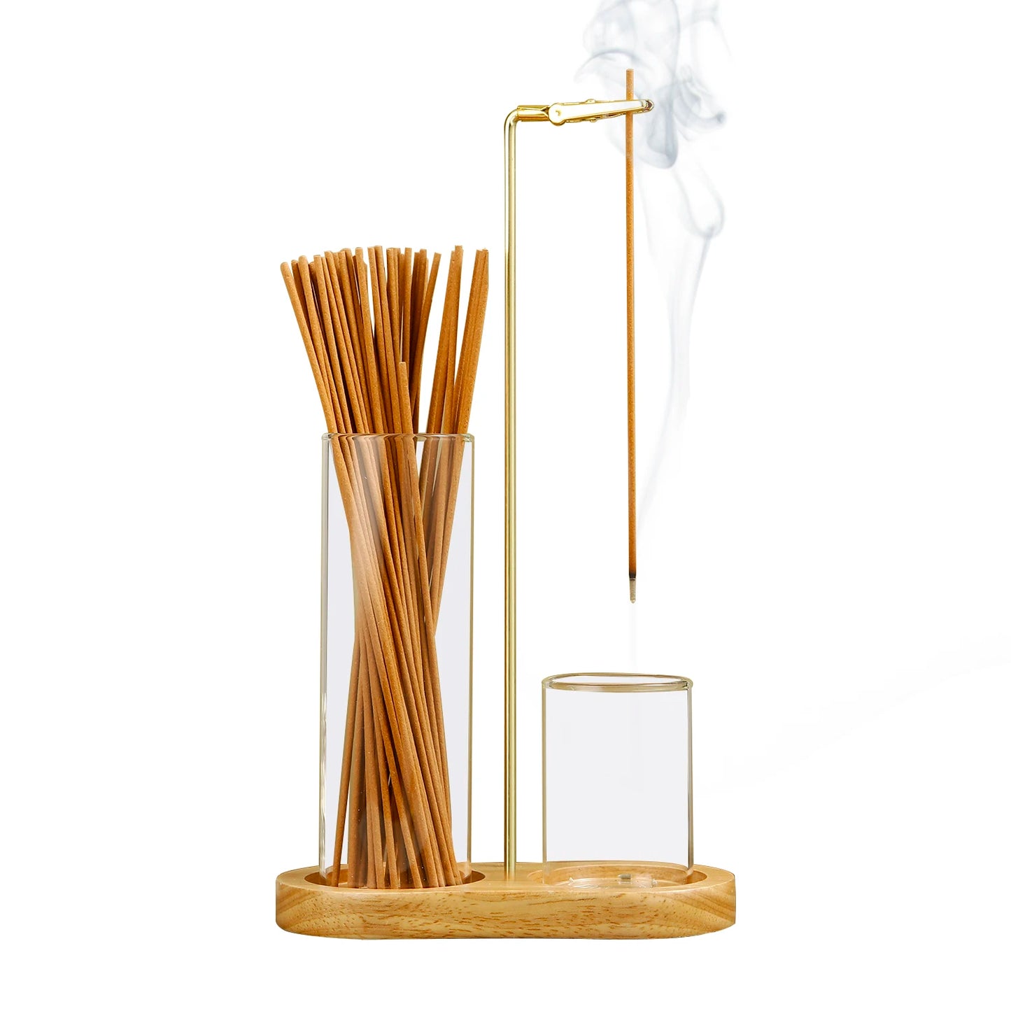 Two In One Glass Ash Catcher Incense Holder Sticks Organizer