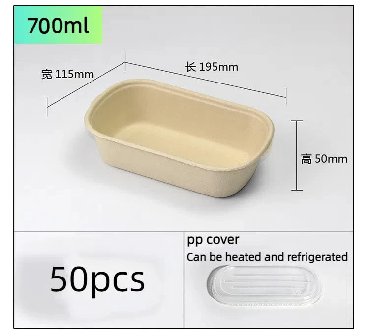 Biodegradable Bamboo Pulp Bento Lunch Boxes Disposable Food Containers