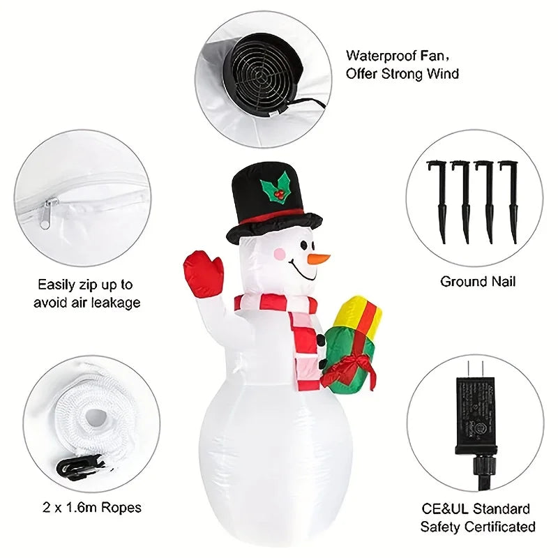 Five Foot LED Christmas Inflatable Snowman Outdoor Decor