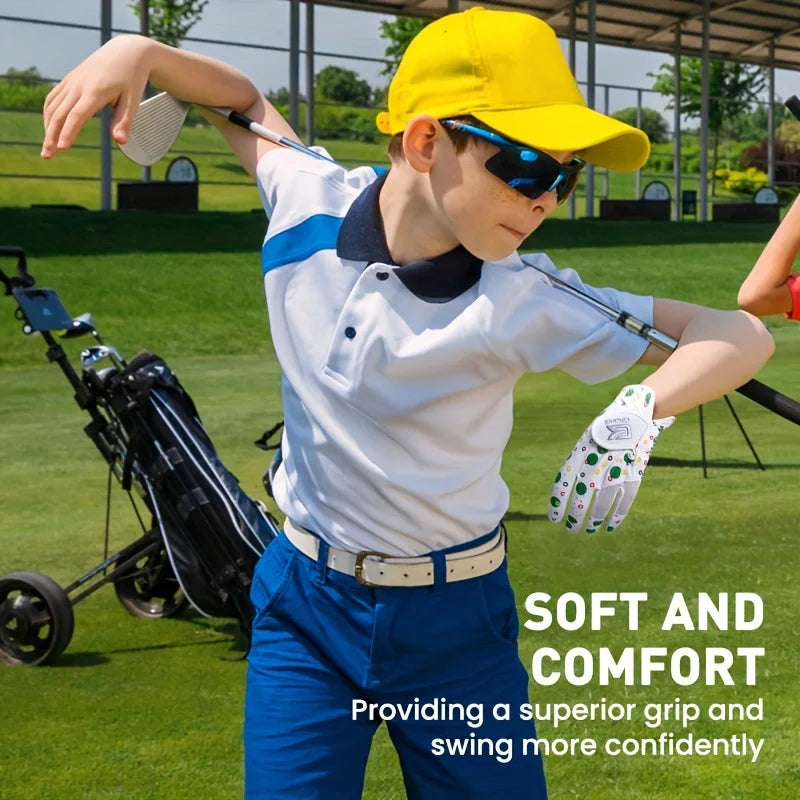 Kids Golf Gloves All Weather Soft Breathable Non Slip Pair