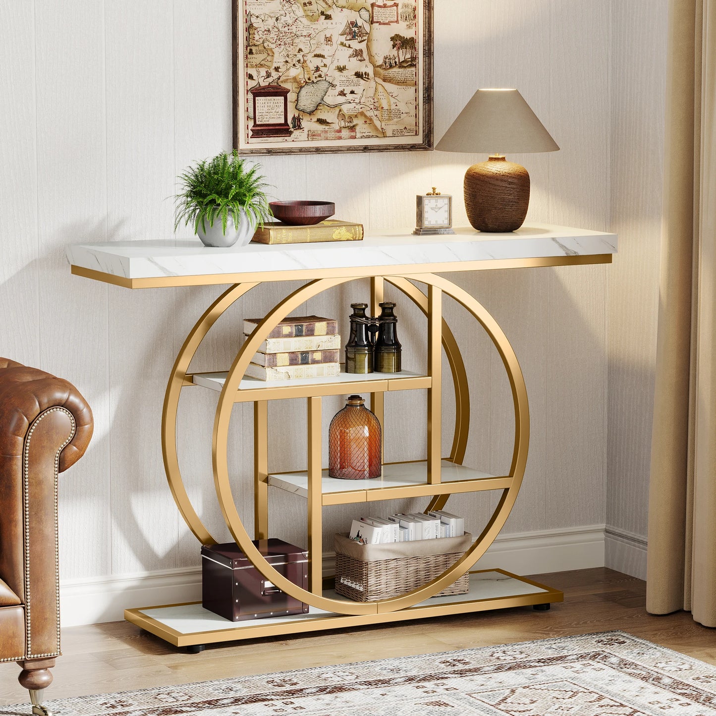 Tribesigns 41 Inch Console Table Four Tier Storage For Entryway