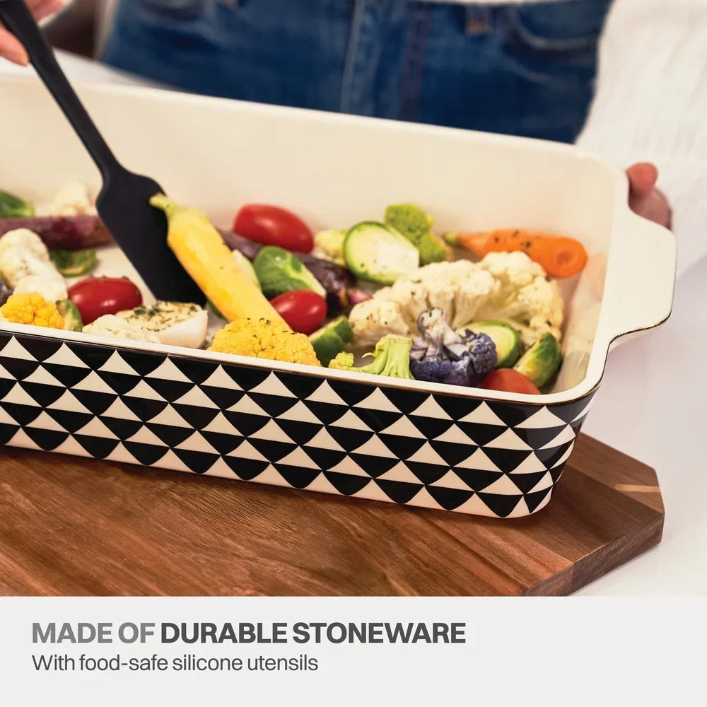 10 Piece Ceramic Bakeware Set With Spatulas Whisk Oven Safe