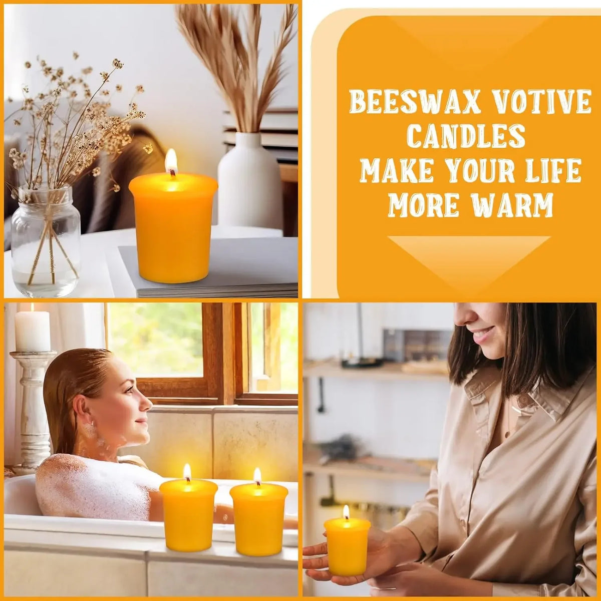 Handmade Beeswax Tealight Candles for Home Decor, Spa and Weddings