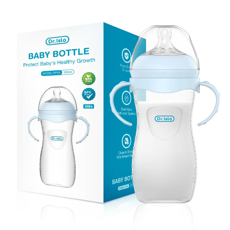MAMIJOY BPA Free Baby Bottle With Handle For Newborn Feeding