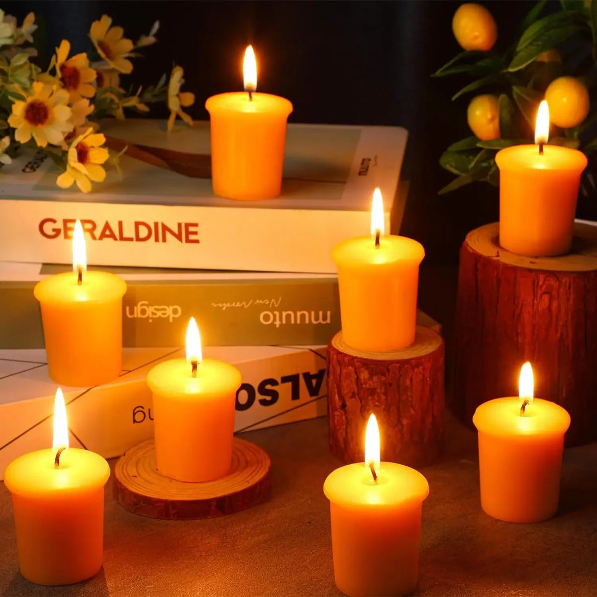 Handmade Beeswax Tealight Candles for Home Decor, Spa and Weddings