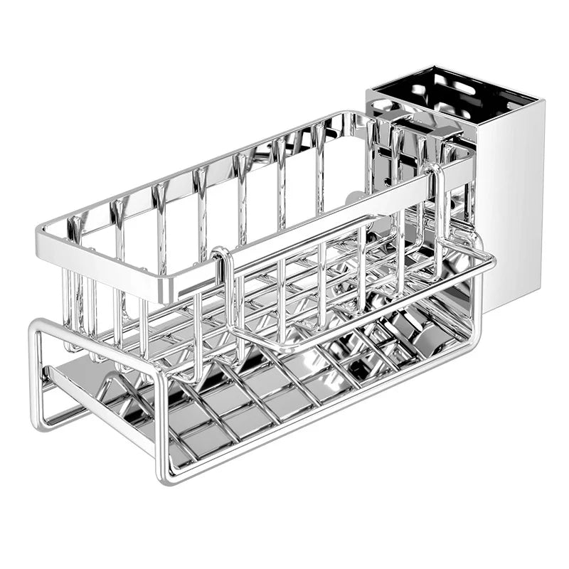 Sink Cleaning Tools Storage Rack Stainless Steel Drain Organizer For Kitchen