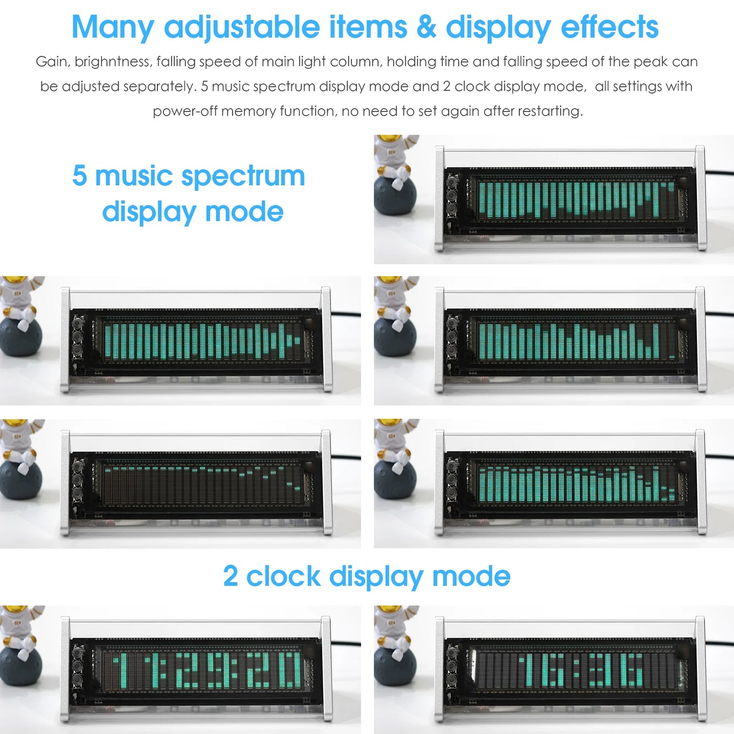 Douk Audio VFD253 Bluetooth 5.0 Clock Spectrum Display And Switcher