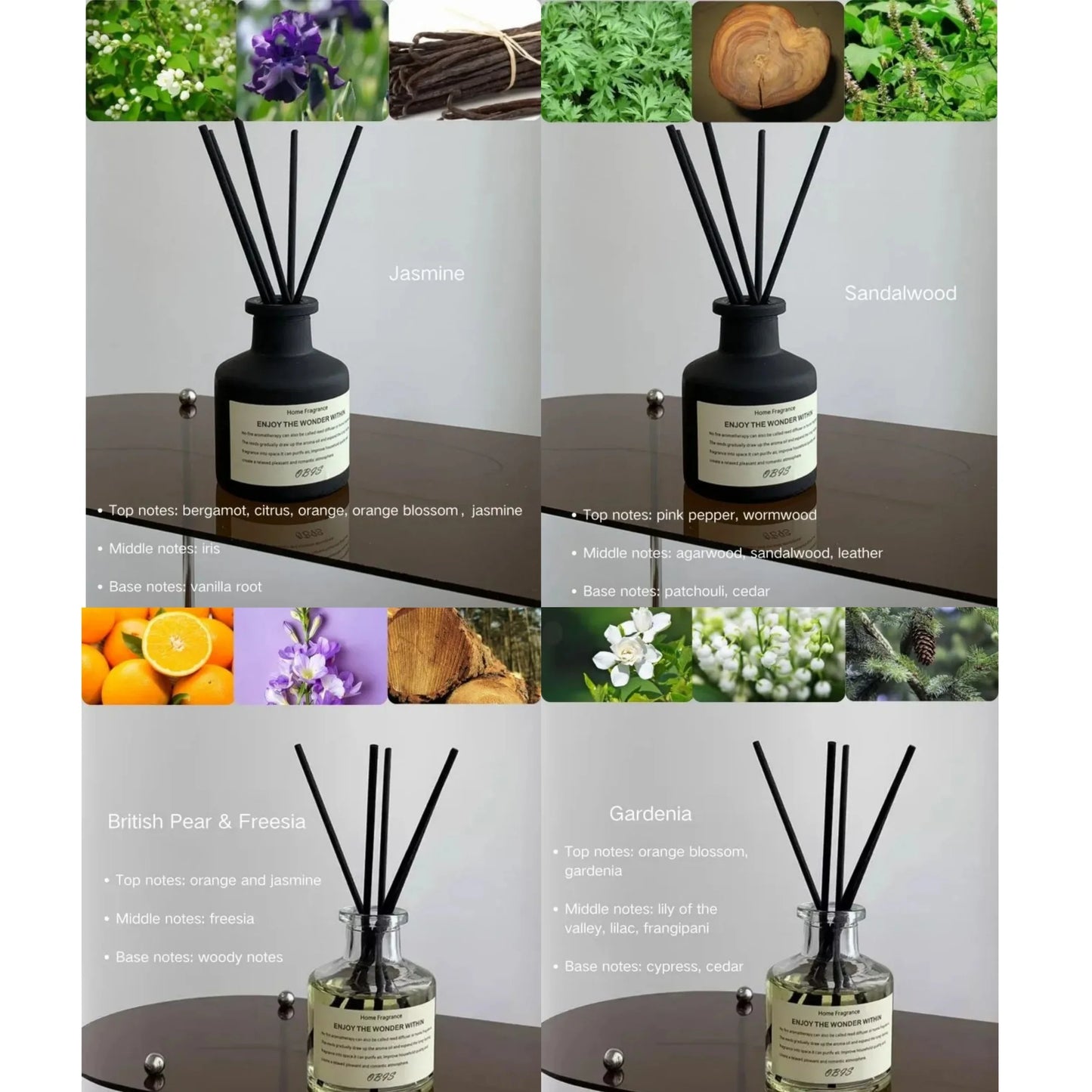 Freesia Jasmine Aromatherapy Oil Reed Diffuser 50ml