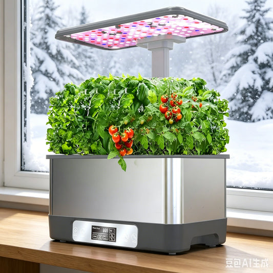 BHTNYOO WiFi Hydroponic Herb Garden Kit With LED Light
