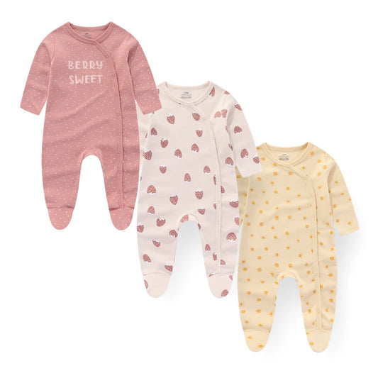 Unisex Cotton Baby Romper Set For Newborns Three Pieces