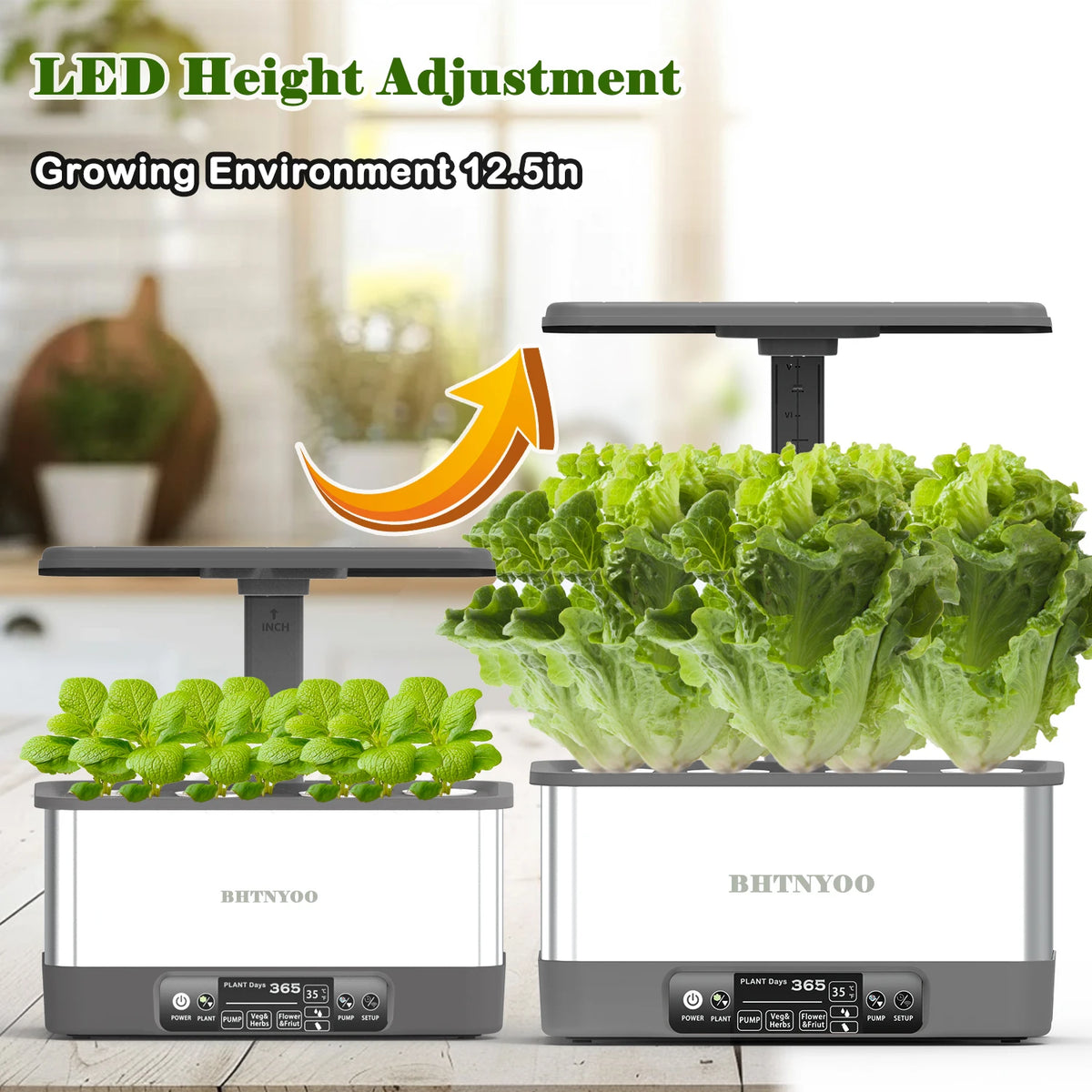 BHTNYOO WiFi Hydroponic Herb Garden Kit With LED Light