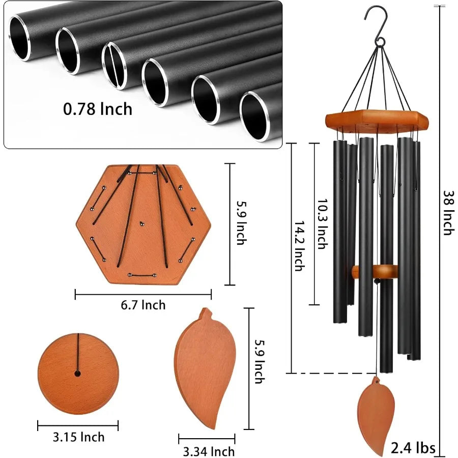 Deep Tone Sympathy Wind Chimes For Outdoor Memorial Garden
