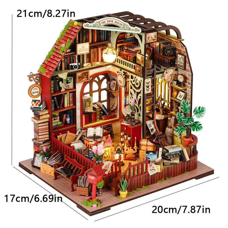 DIY Wooden Mini Seaside Villa Dollhouse Kit With Furniture