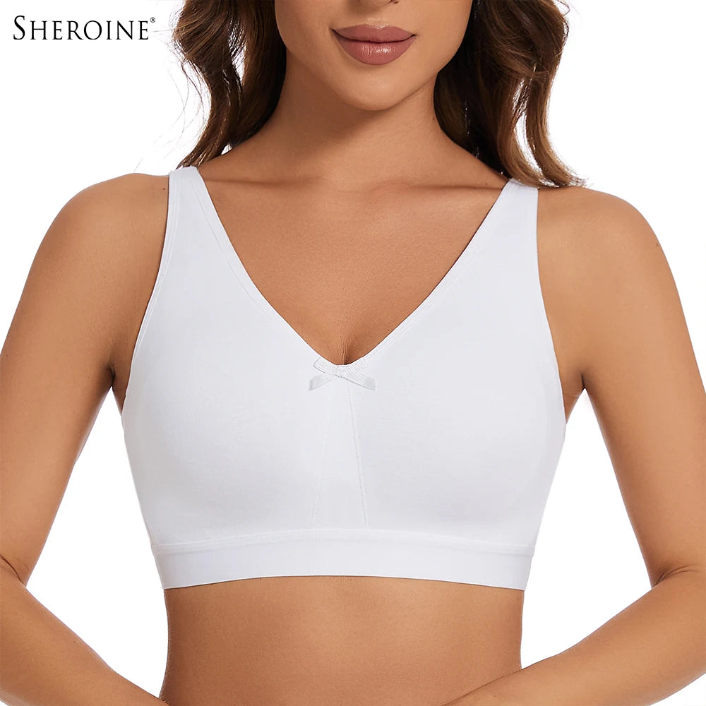 Sheroine Women Wirefree Cotton Bra For Full Coverage Comfort