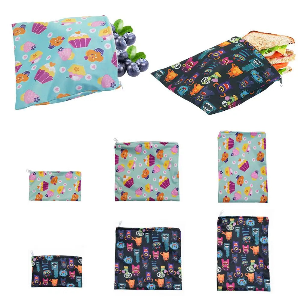 Leakproof Reusable Food Storage Bags Set for Freezer and Lunch