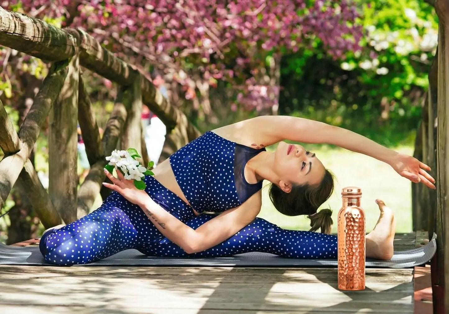 Hammered Copper Water Bottle Pure Copper Vessel Ayurvedic Leak Proof