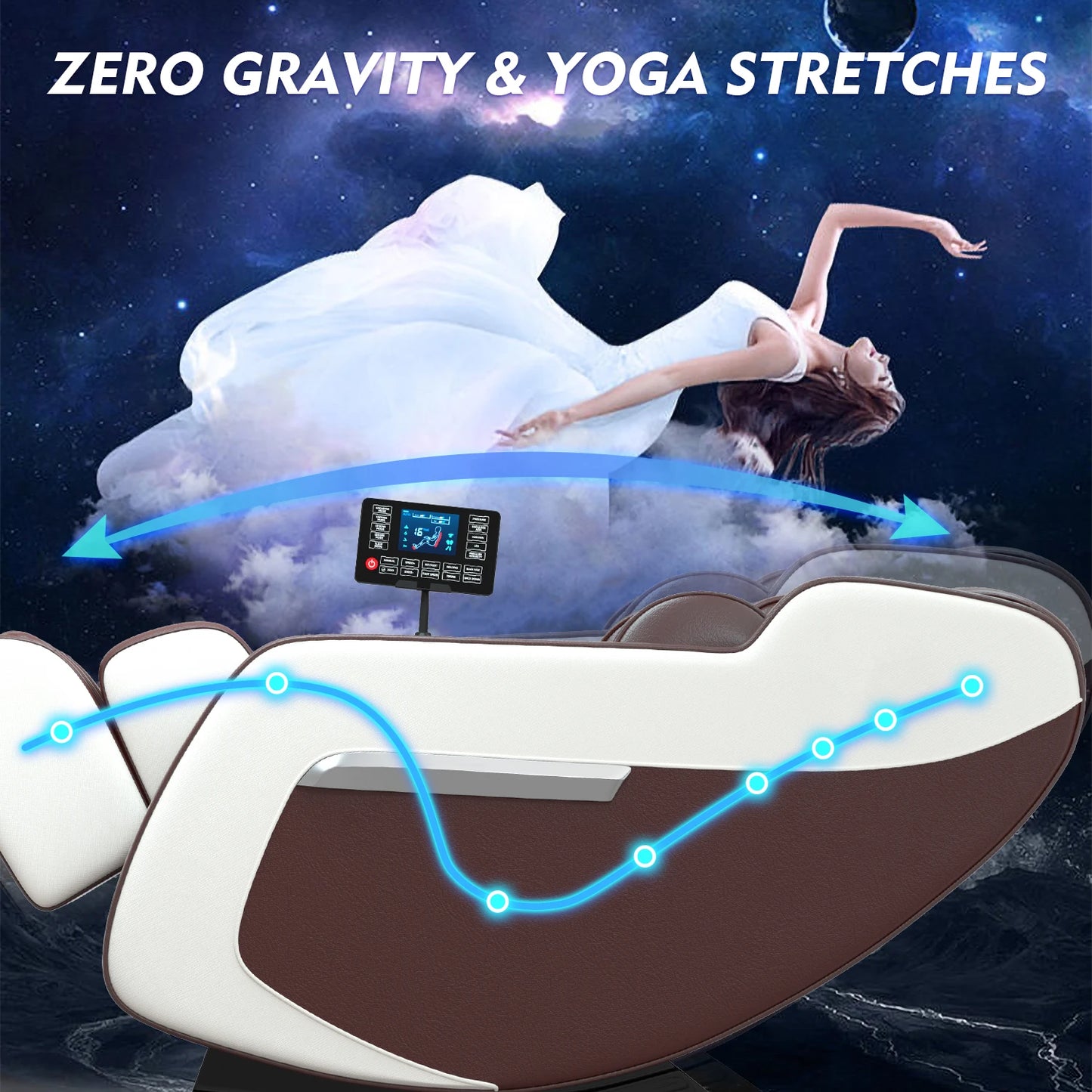 4D Zero Gravity Massage Chair With Heat Bluetooth Music Shiatsu Recliner