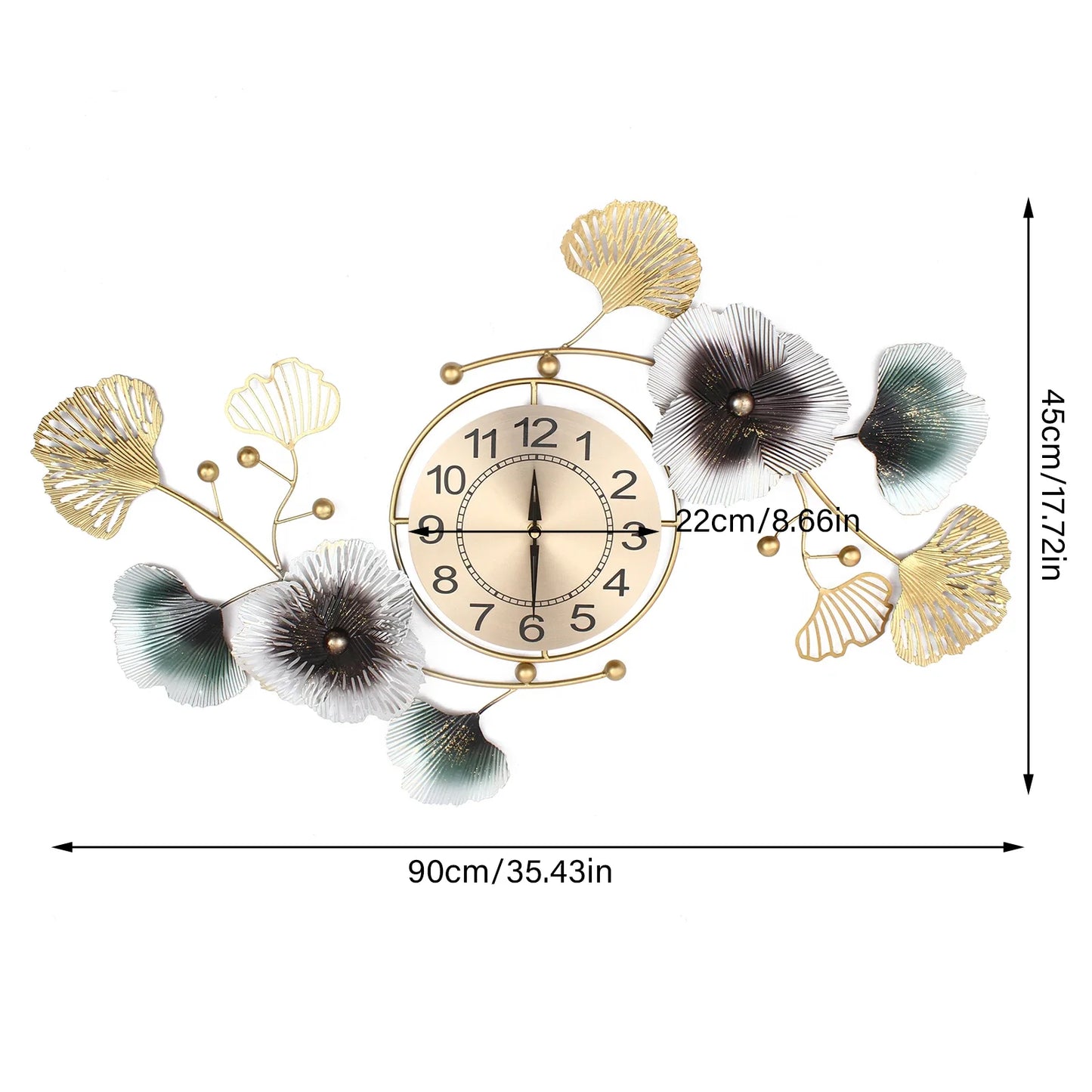 Silent Movement Wall Clock With Metal Hands Nordic Charm