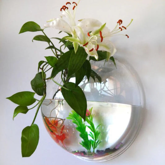 Shunmaii Electric Wall Hanging Fish Bowl Plant Pot Acrylic Aquarium