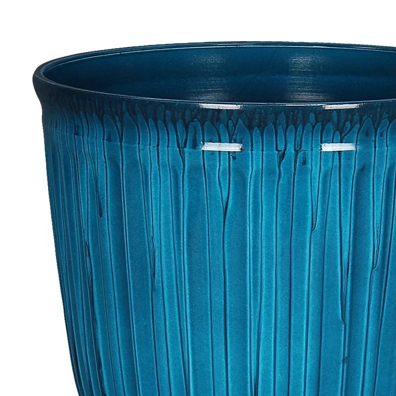 Recycled Plastic Round Planter With Drainage Holes UV Resistant