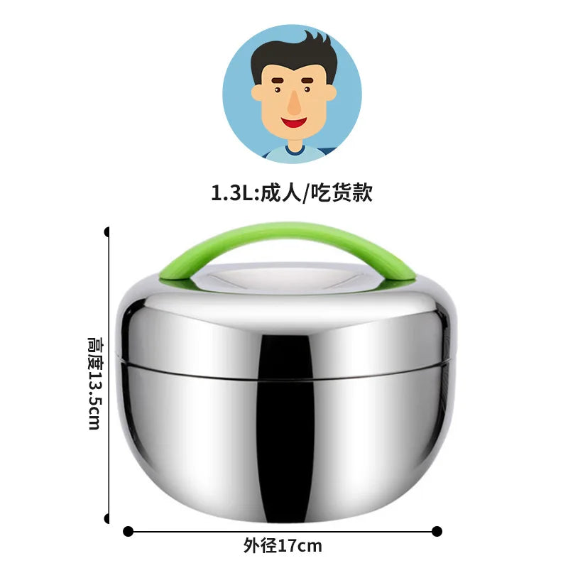 Portable Stainless Steel Insulated Lunch Box Bento 800ml