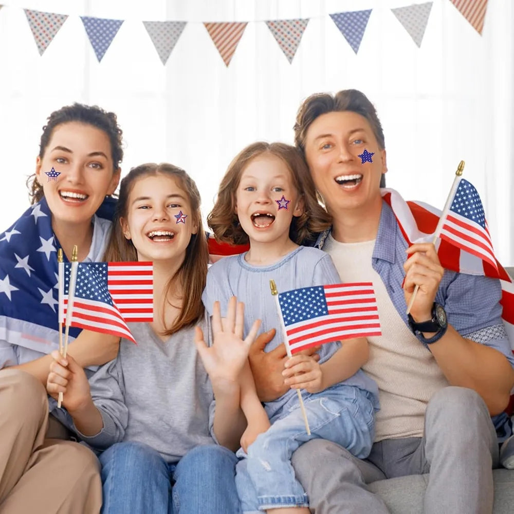 30 Pcs Small American Flags On Sticks For Independence Day Decor