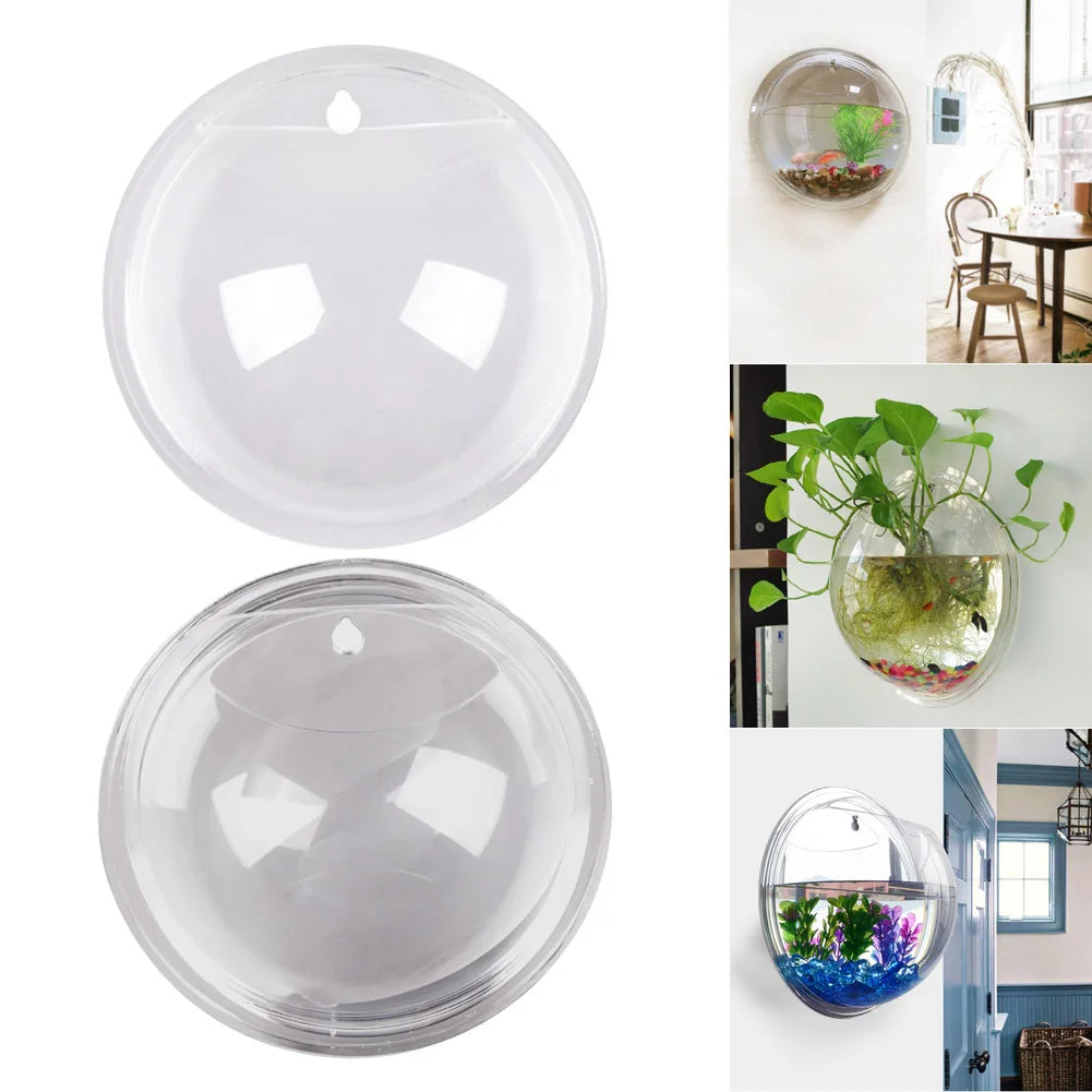 Shunmaii Electric Wall Hanging Fish Bowl Plant Pot Acrylic Aquarium
