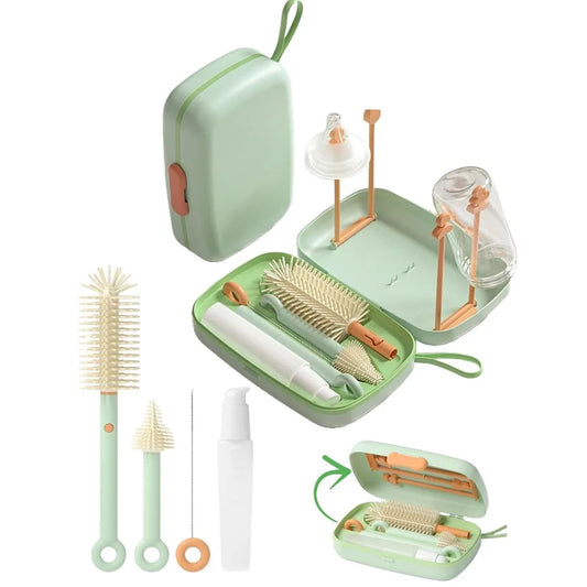 Baby Bottle Cleaning Kit With Retractable Silicone Brush