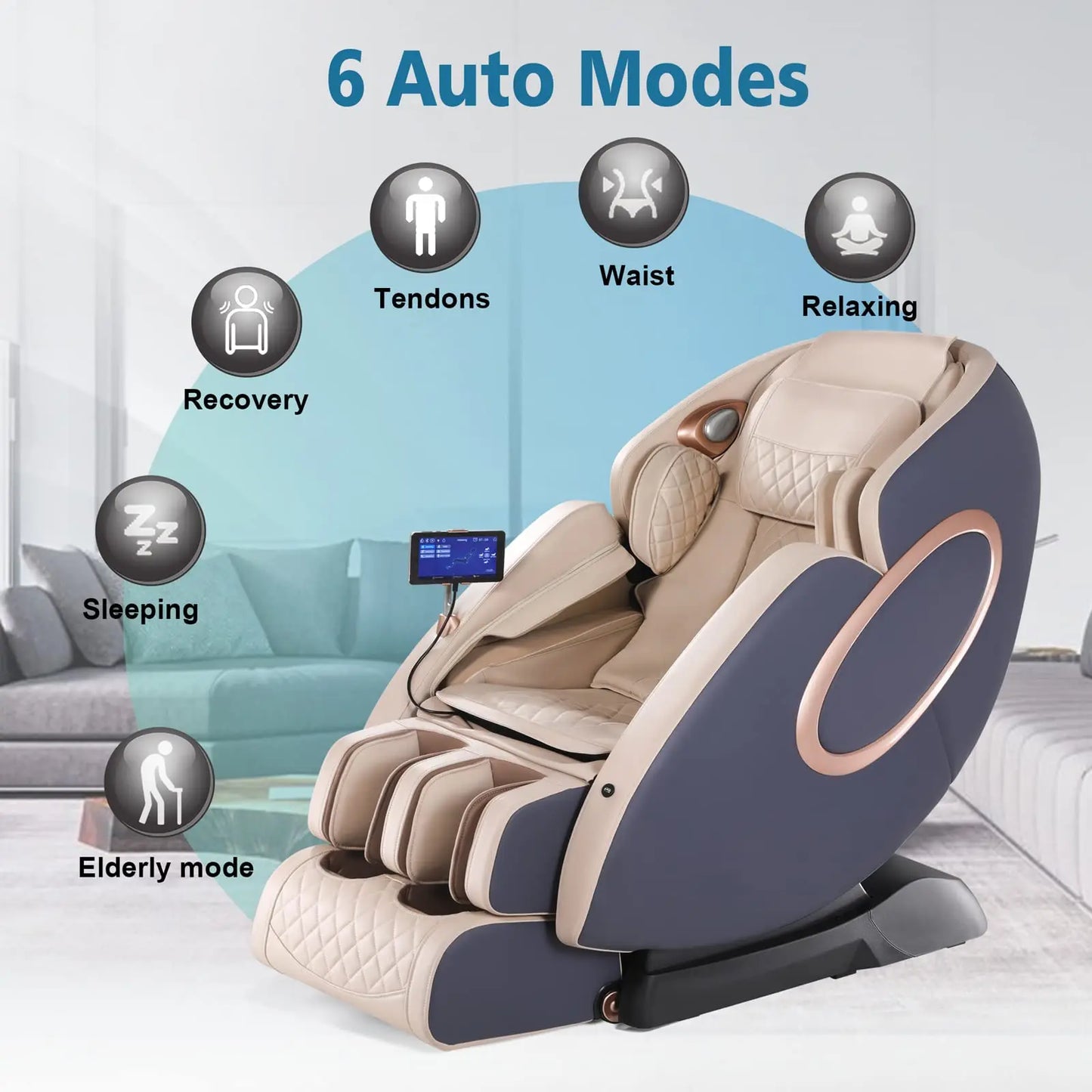 APP Control 4D Massage Chair SLTrack Full Body Shiatsu Recliner
