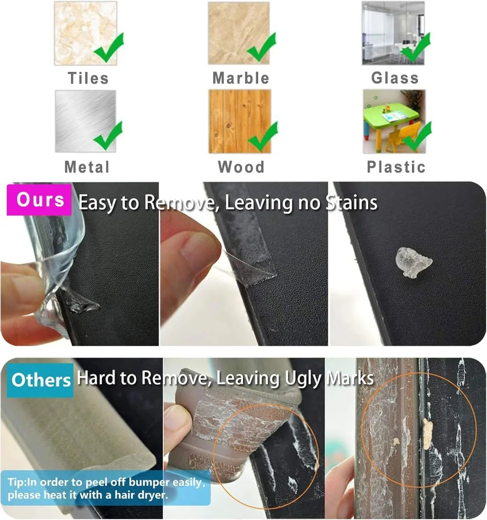 Edge Protector Silicone Baby Proofing Corner Guards With Adhesive