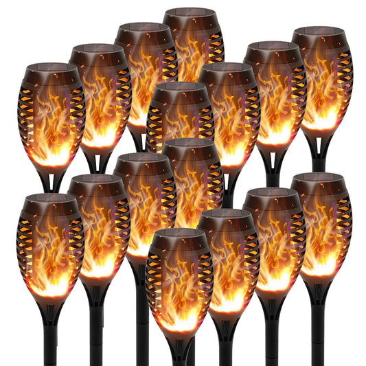 Solar Torch Lights with Flickering Flame for Outdoor Garden Decor