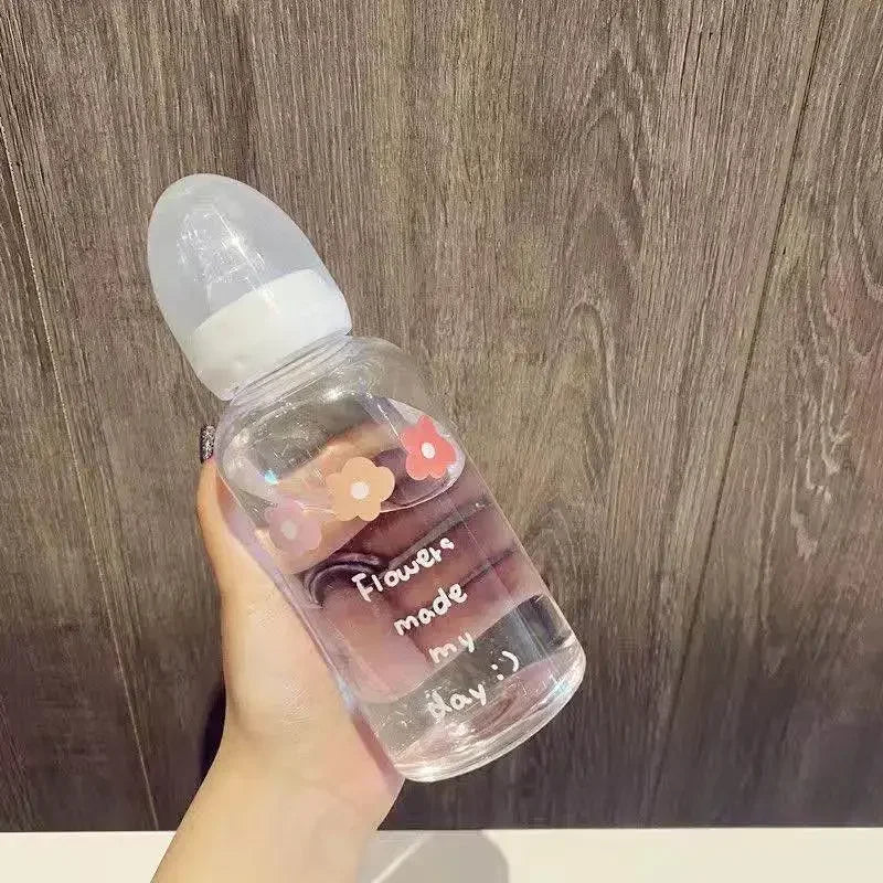 Cute Cartoon Water Bottle With Pacifier Straw For All Ages