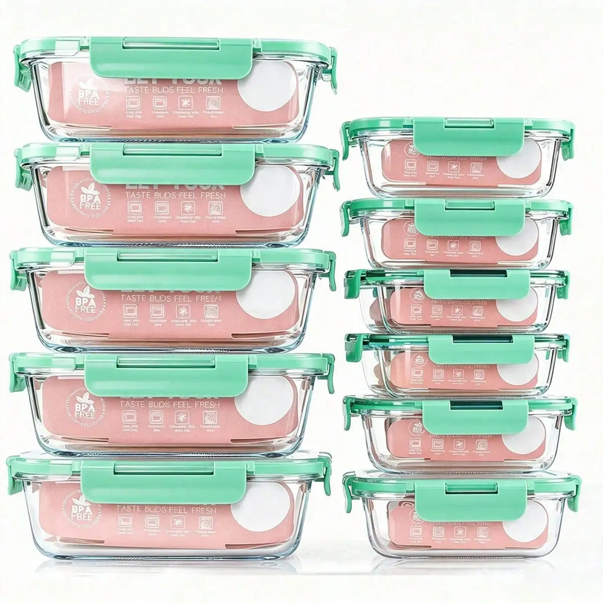 Glass Meal Prep Containers With Airtight Lids For Food Storage
