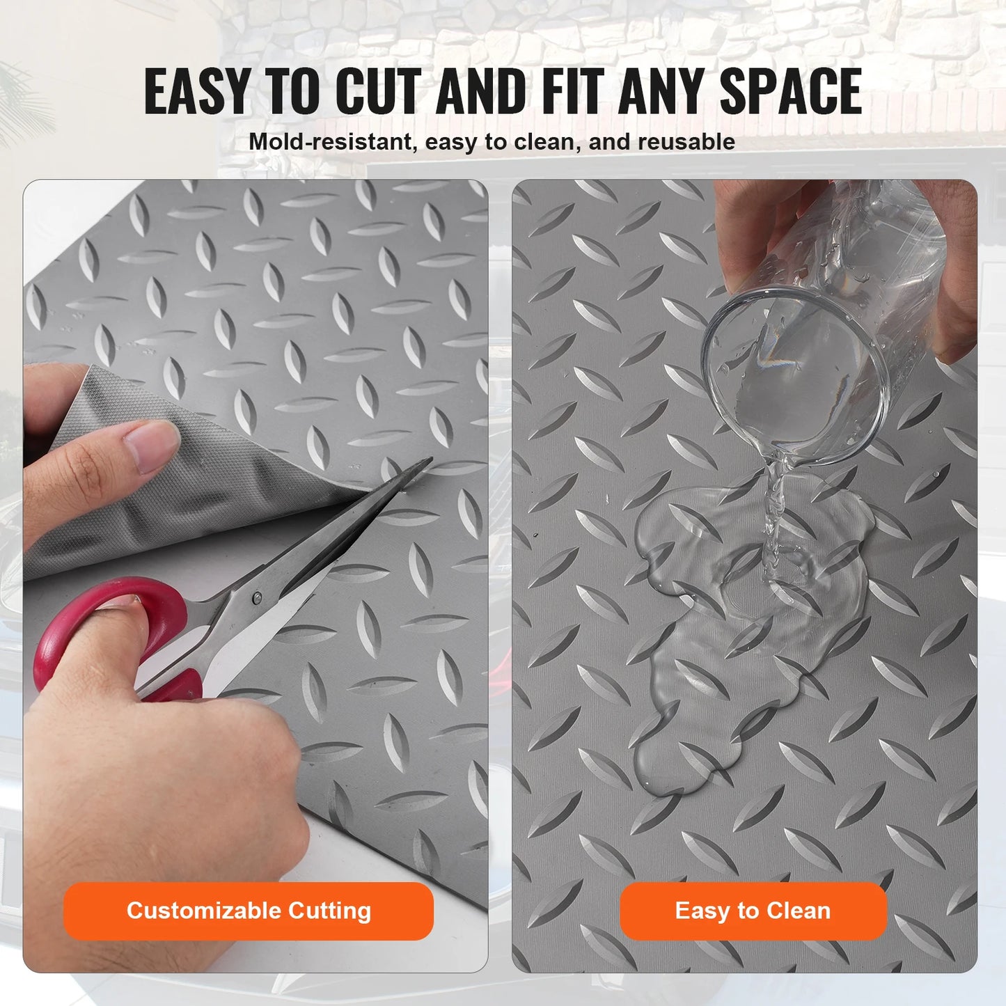 NONECN SucceBuy PVC Garage Floor Mat Non Slip Diamond Texture