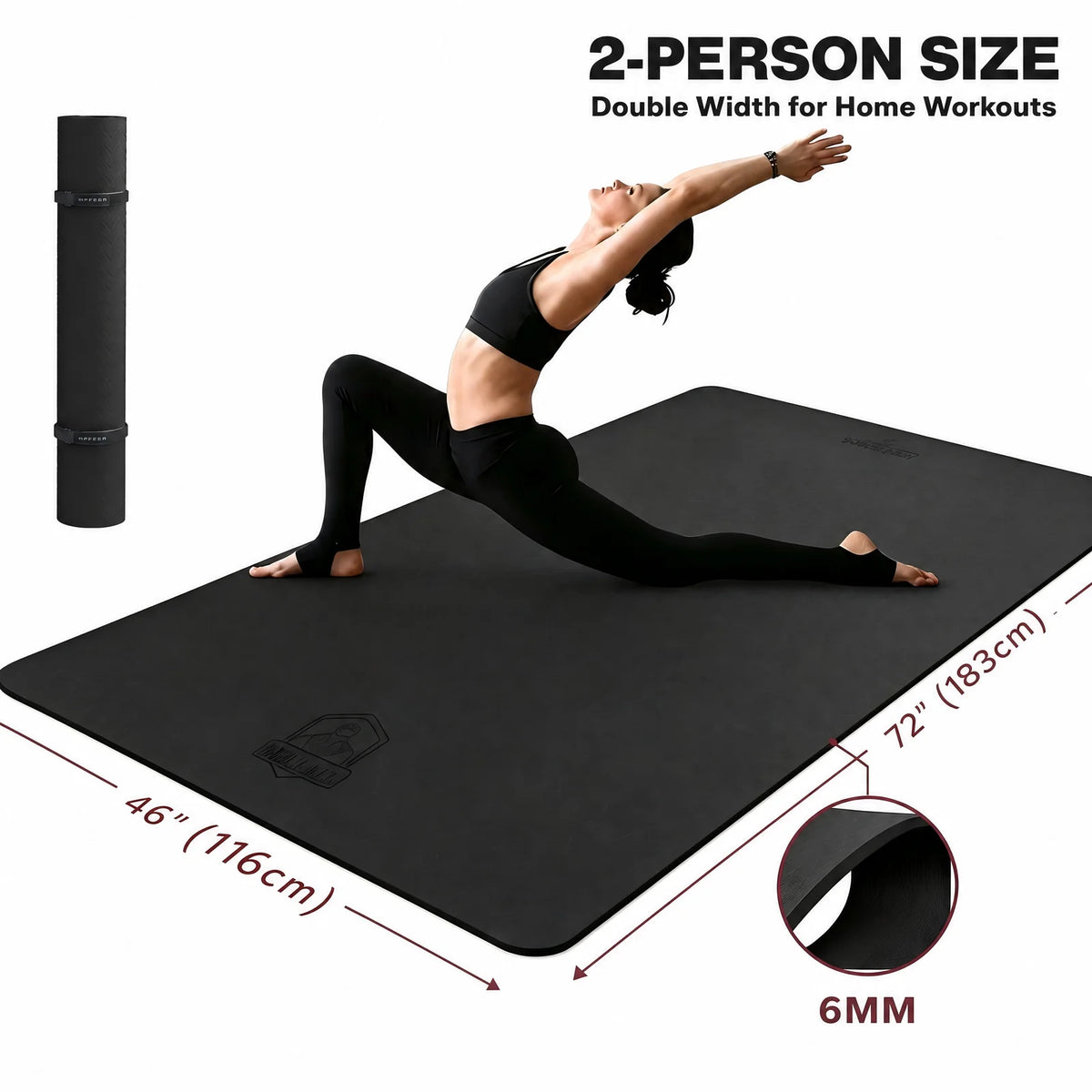 Hapbear Extra Wide Large Yoga Mat TPE Eco-Friendly Non-Slip