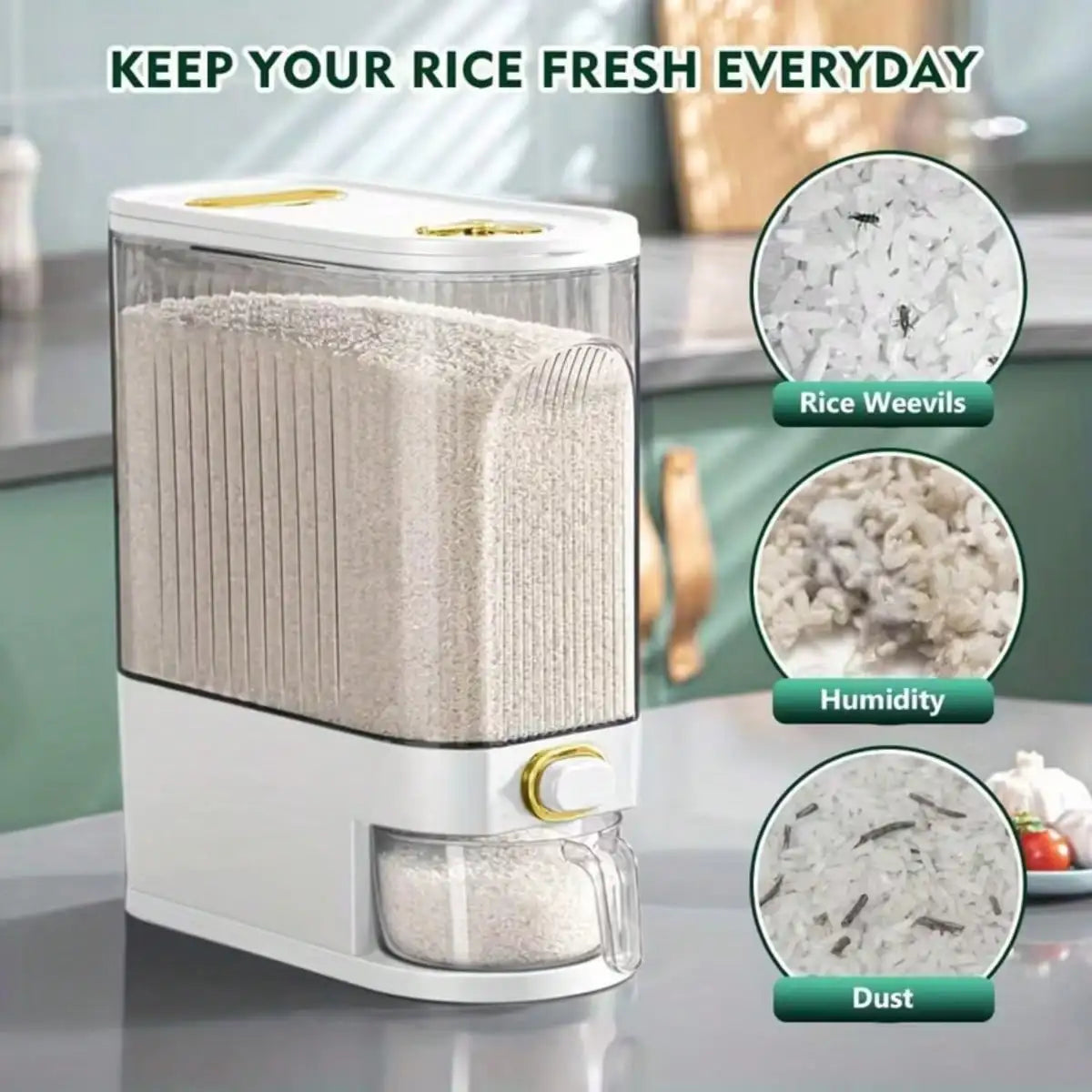 5 In 1 Grain Dispenser Storage Jar With Lids