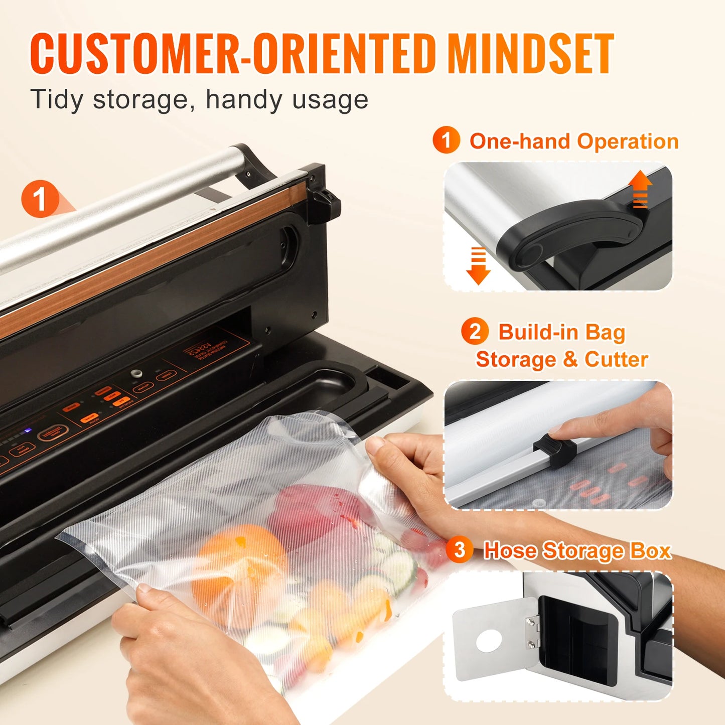 SucceBuy Commercial Vacuum Sealer Machine Multifunction With Bag Roll Cutter